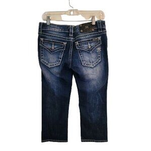 Miss Me JS4009C9 Crop Rhinestone Embellished Detail Jeans Size 28